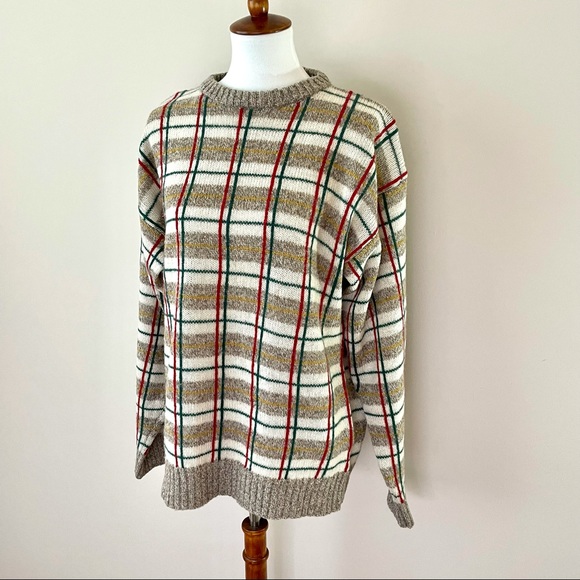 Wool Plaid Vintage Ralph Lauren Sweater | Size L - Picture 7 of 14
